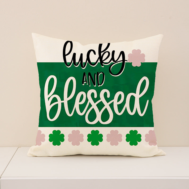 St. Patrick’s Day Green Shamrock Home Decor Pillow Cover