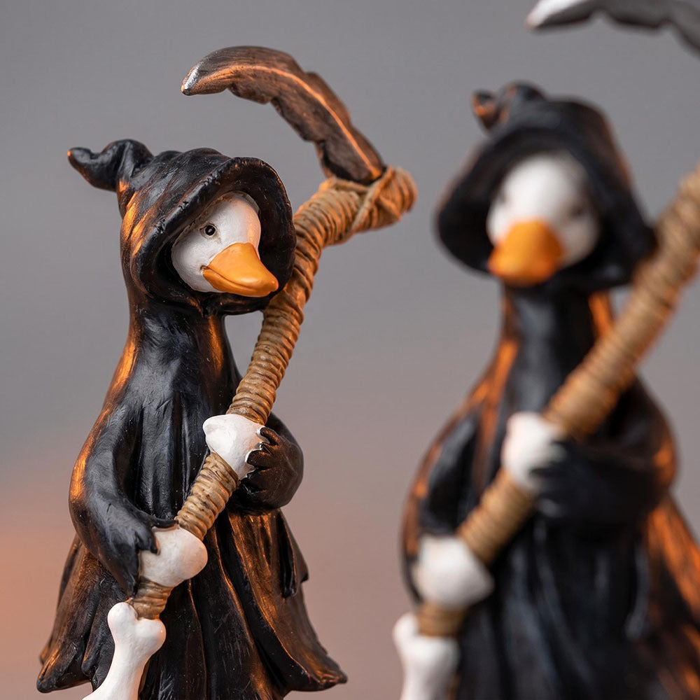 Resin Halloween Duck Figurine Seasonal Tabletop Decor