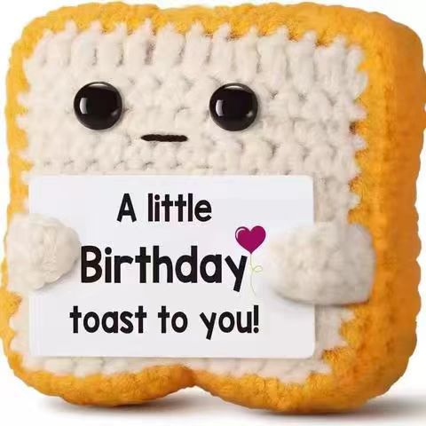 Crochet Plush with Bread Message Card Gift Set