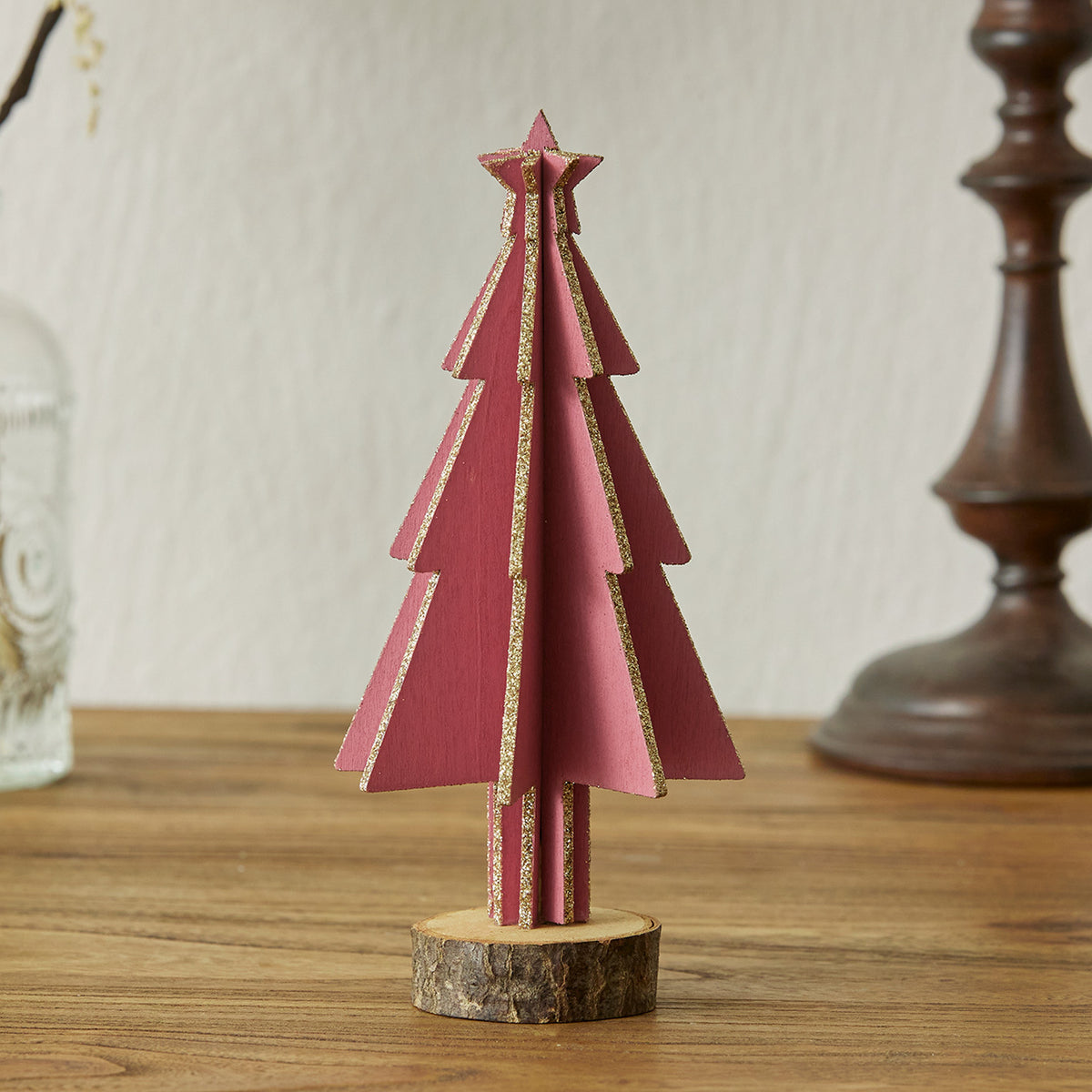 Mini Wooden Christmas Tree Tabletop Holiday Decor