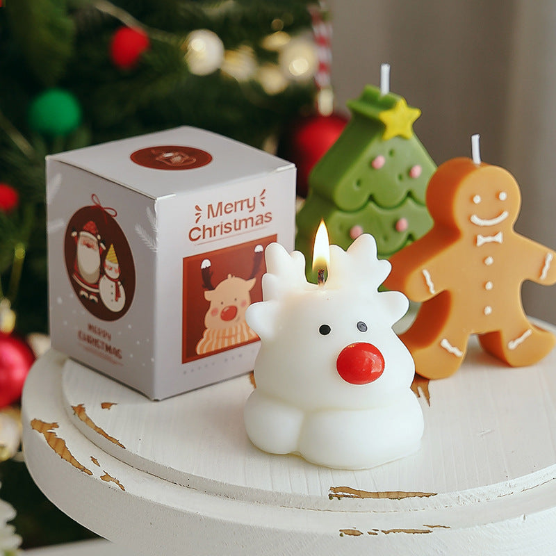 Christmas Reindeer Scented Candle Holiday Decorative Gift