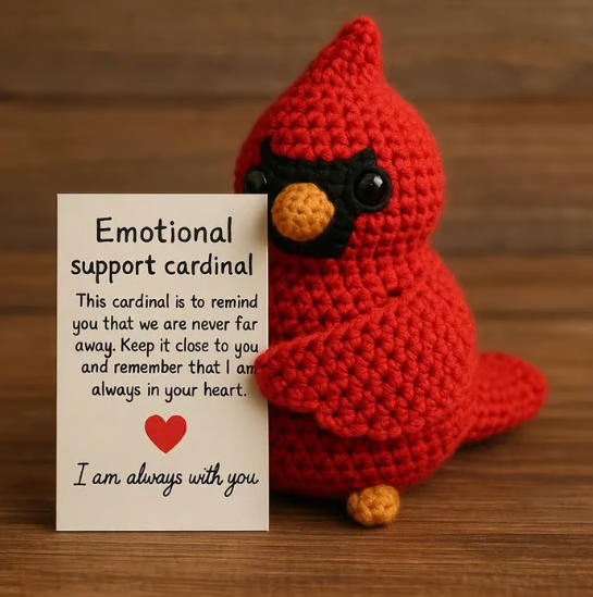 Emotional Support Crochet Cardinal Handmade Comfort Gift