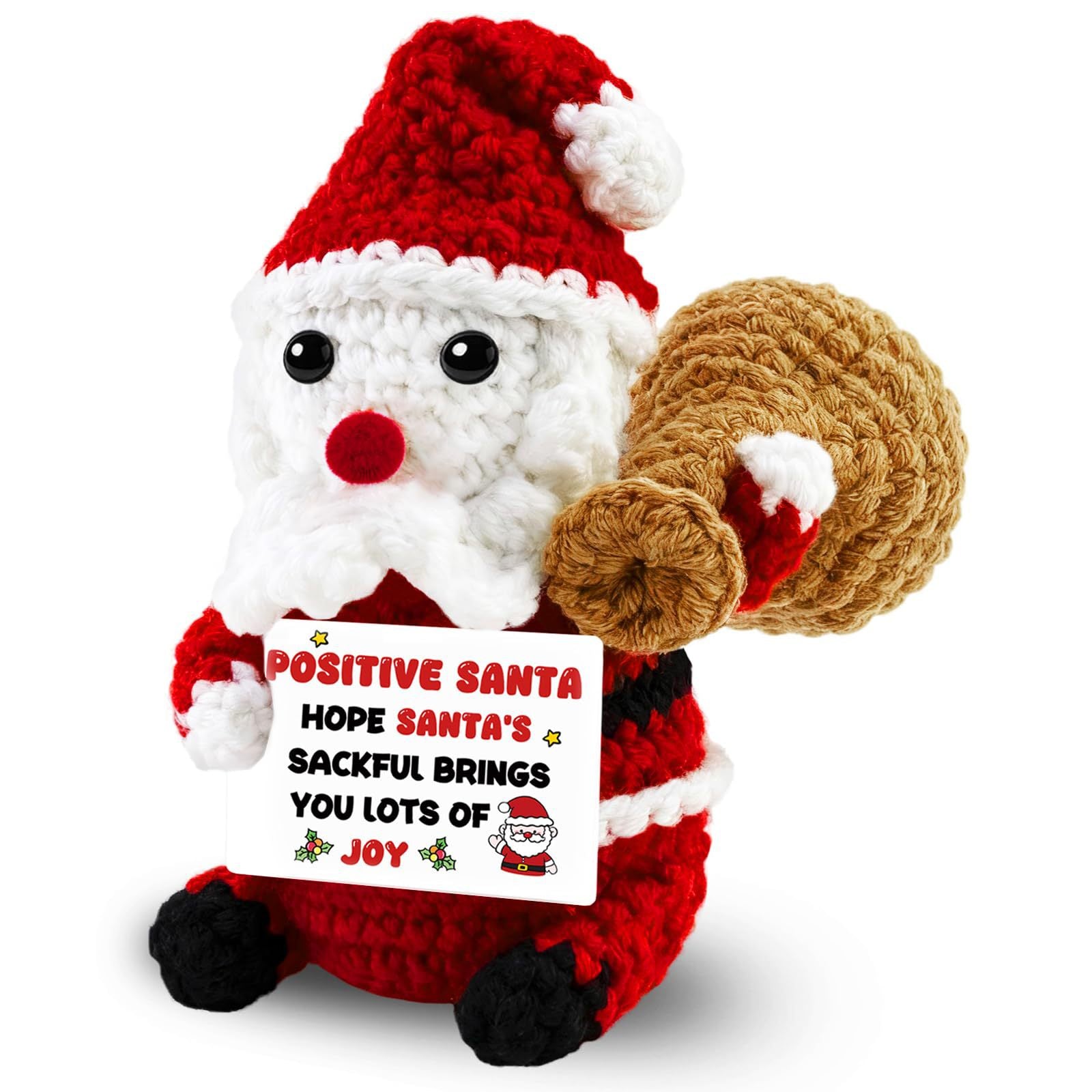 Handmade Crochet Santa Gift Bag Christmas Emotional Plush