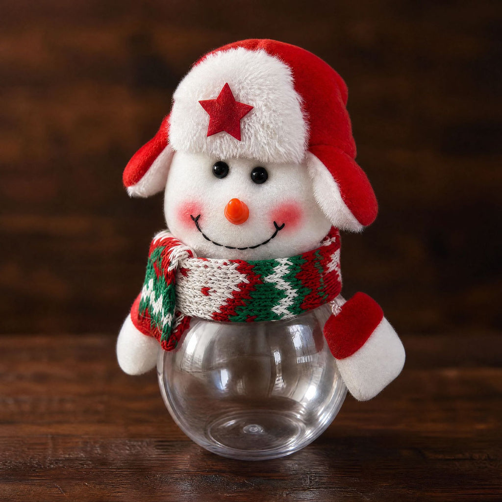 Christmas Candy Jar Figurine Holiday Tabletop Decoration