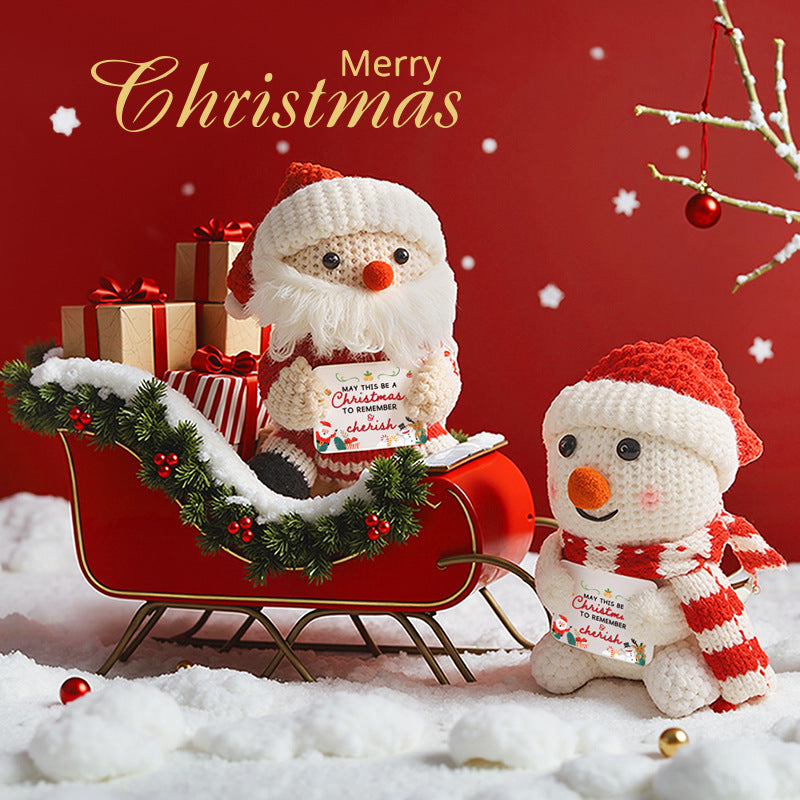 Handmade Crochet Christmas Dolls Santa Snowman Bear Reindeer