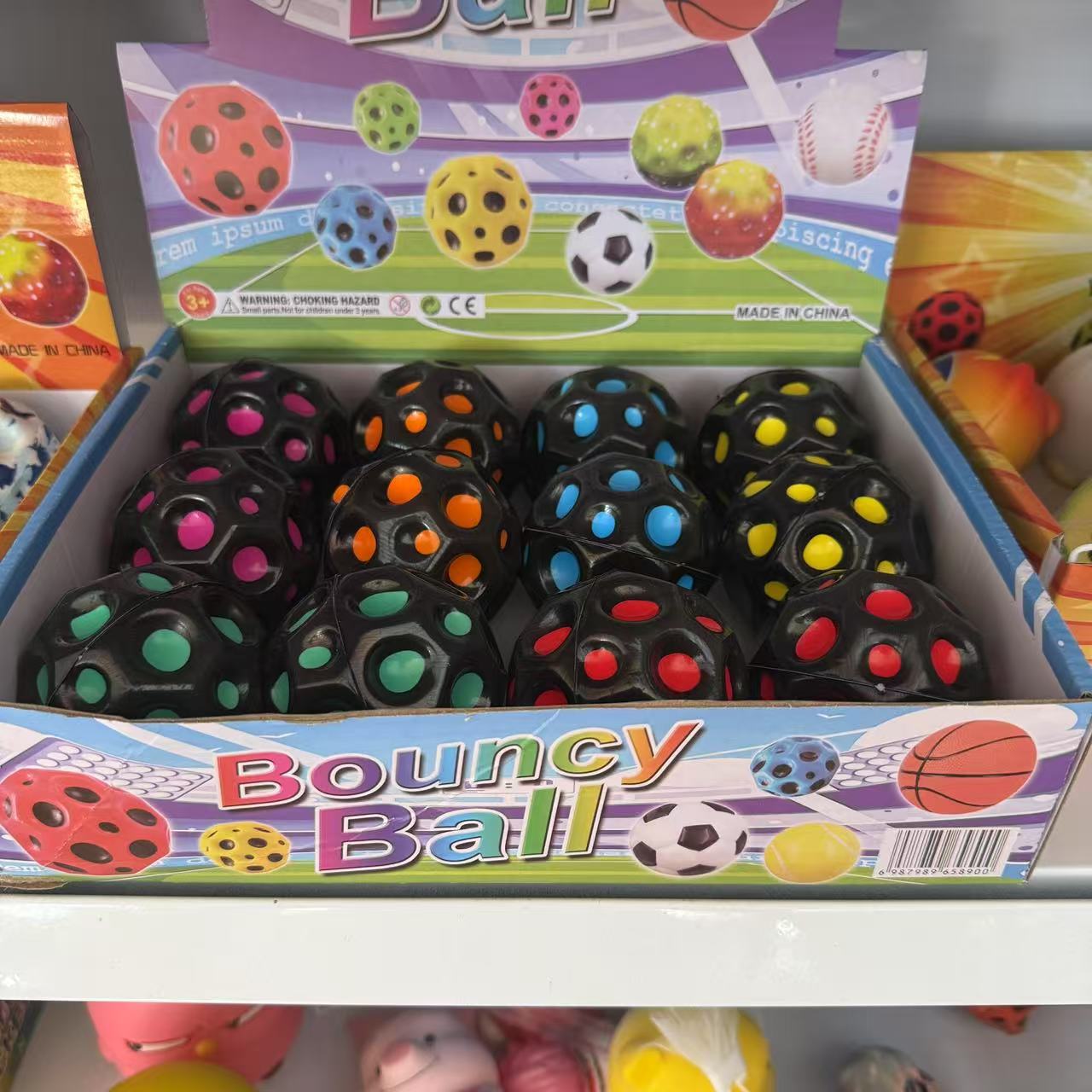 Colorful Hollow Bounce Ball Elastic Sensory Toy