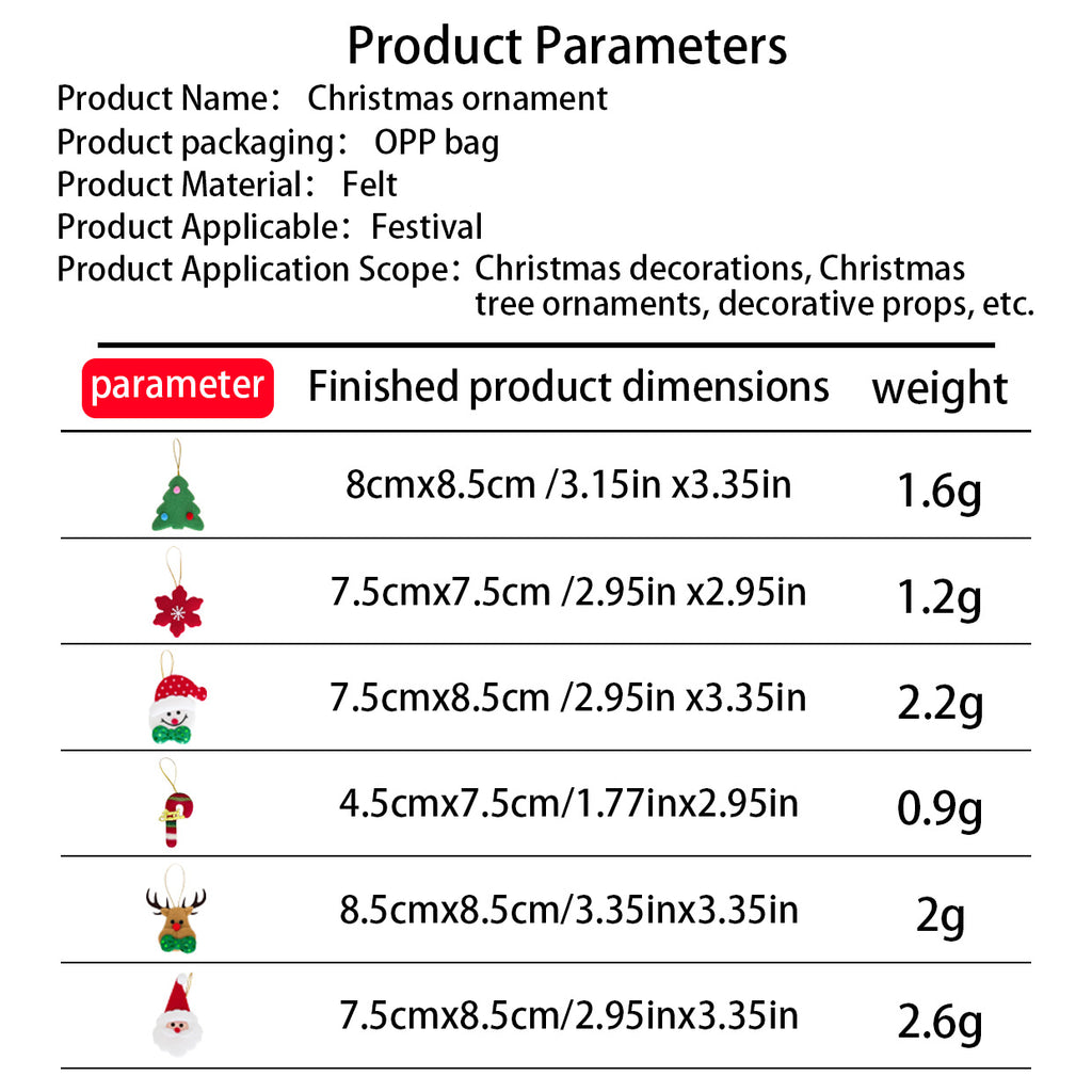 Fabric Christmas Ornaments Holiday Tree Decor