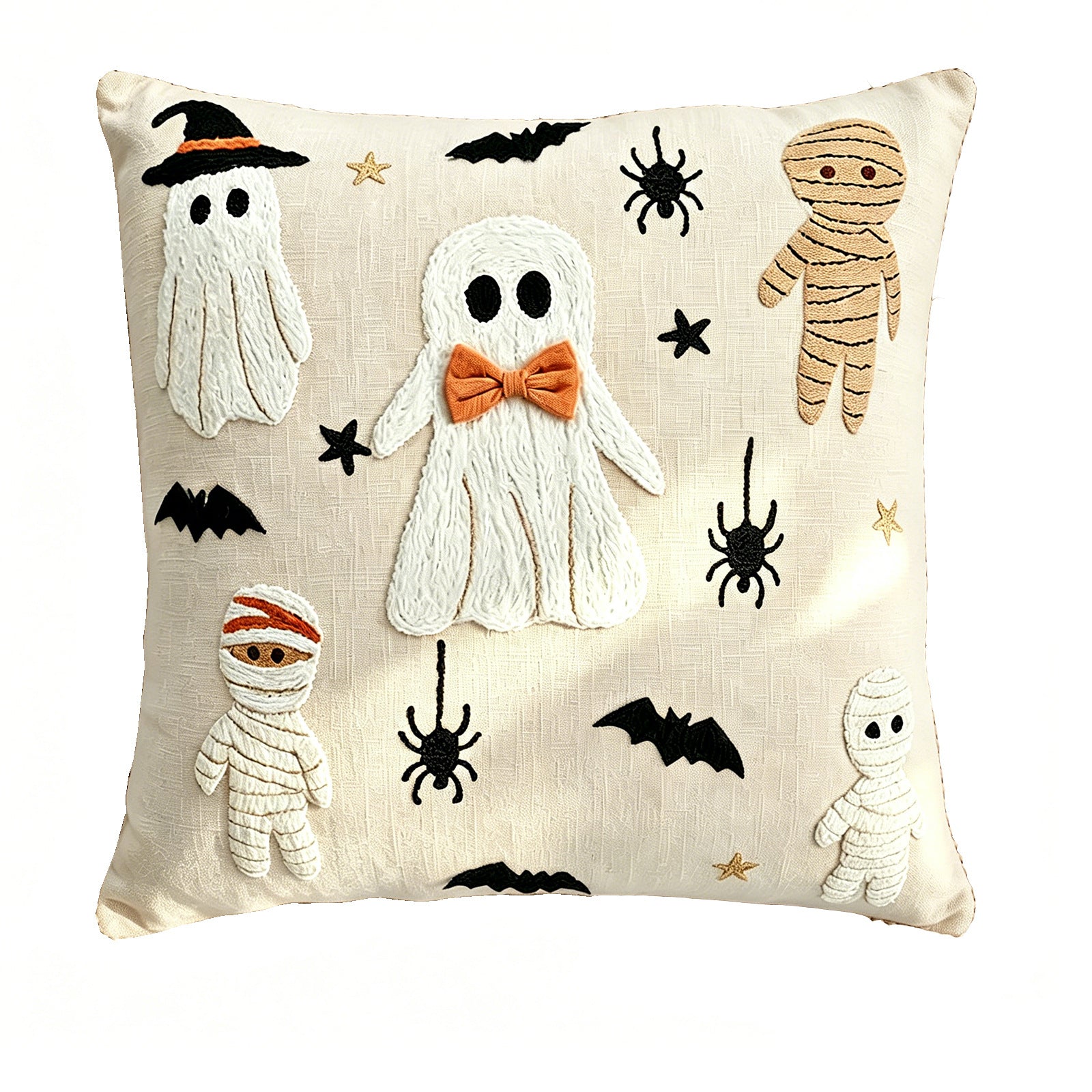 Halloween Ghost Bat Pattern Decorative Pillow Cover