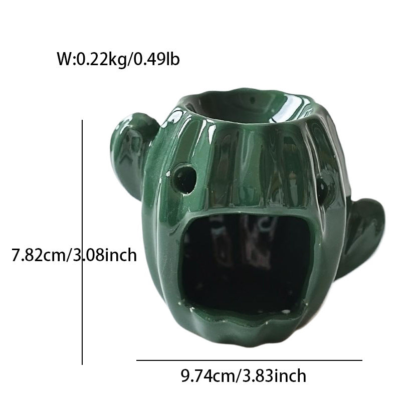 Cactus Candle Holder Ceramic Halloween Decor Tabletop