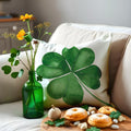St. Patrick’s Day Clover Linen Throw Pillow Cover 18x18