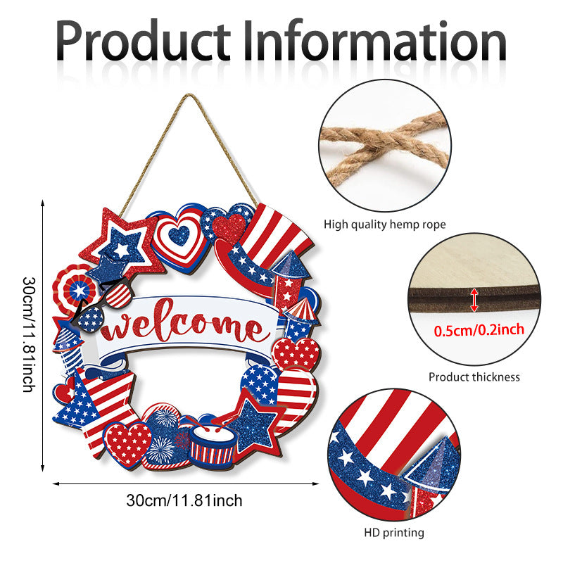 4th of July USA Wooden Hanging Decor Assorted Styles
