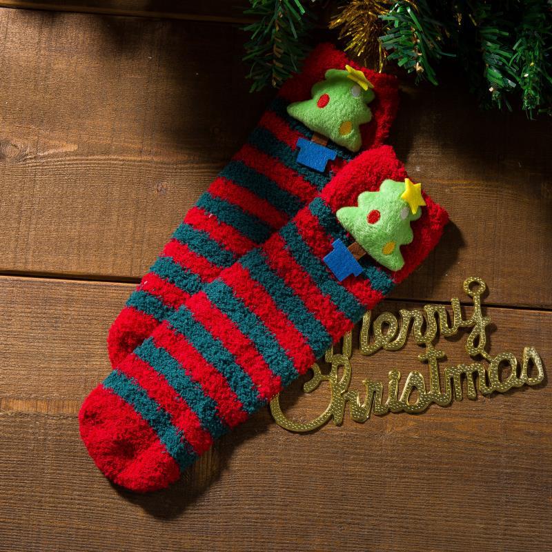 Christmas Coral Fleece Cozy Winter Holiday Socks