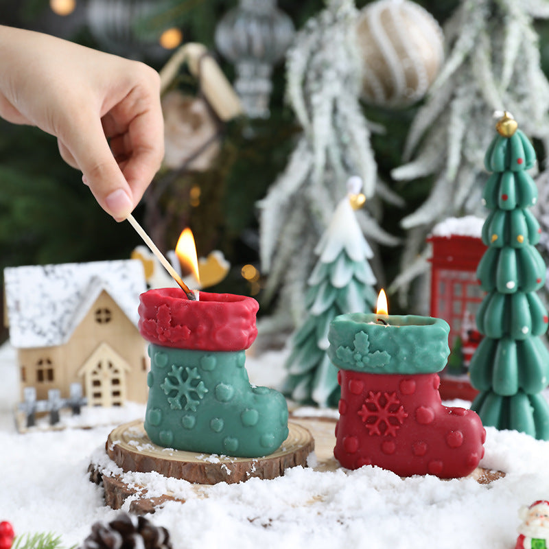 Christmas Stocking Scented Candle Soy Wax Blend Holiday Home Decor