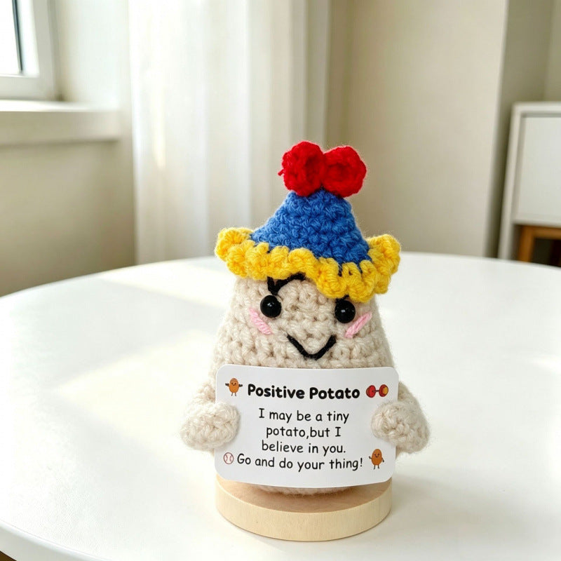 Handmade Crochet Potato Figurine Desk Ornament Home Decor