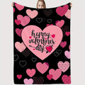 Valentine’s Day Heart Print Plush Fleece Throw Blanket