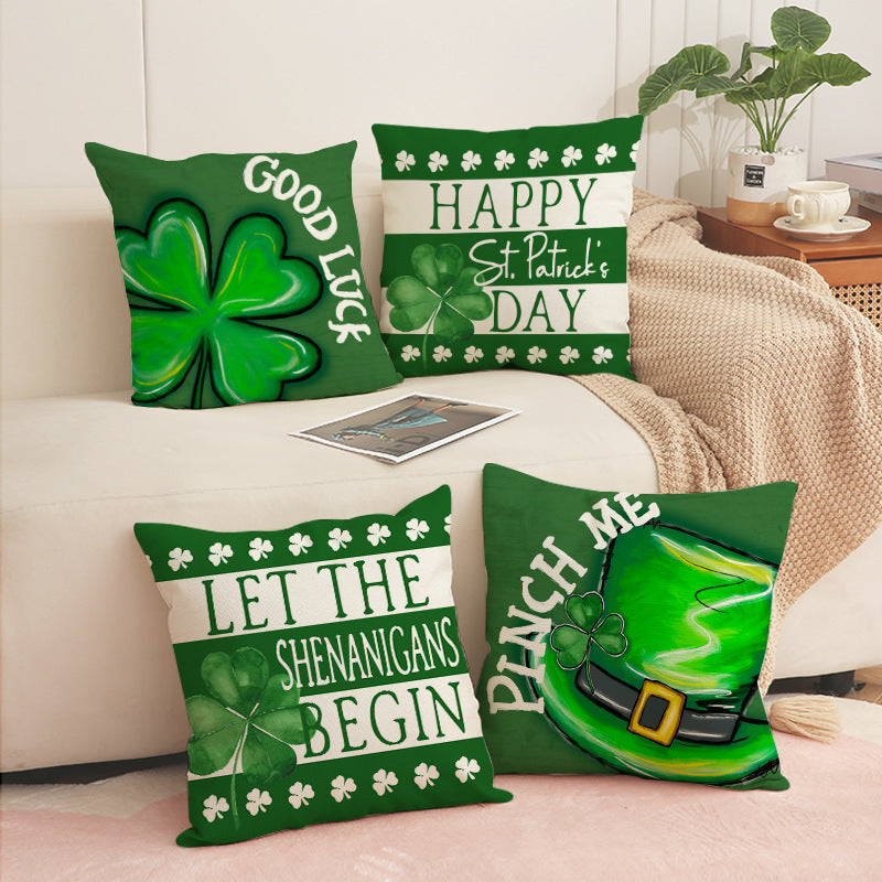 St. Patrick’s Day Shamrock Pillow Cover Home Decor