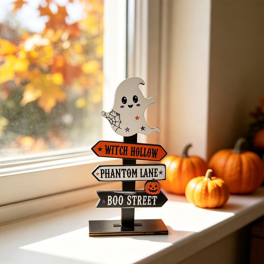 Wooden Halloween Tabletop Sign Seasonal Home Decor