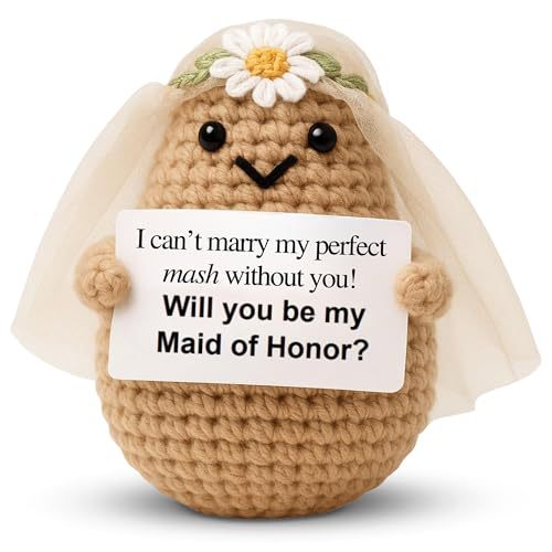 Handmade Crochet Witch Plush Positive Message Gift