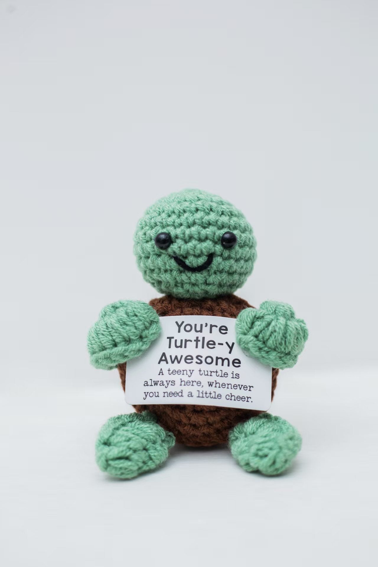 Crochet Plush Toy Cute Knitted Gift with Positive Message