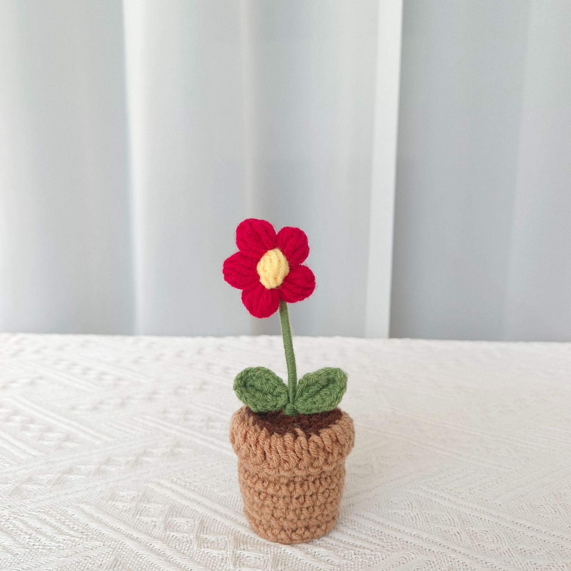 Valentine’s Day Crochet Potted Flowers Cute Gift Decor