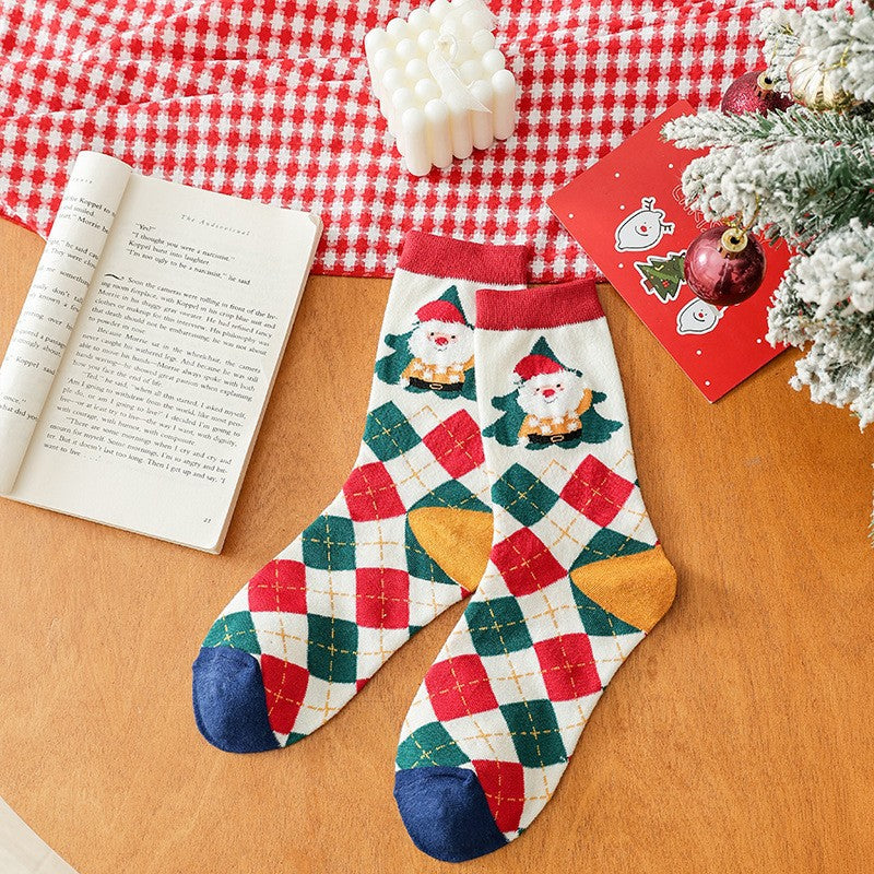 Cotton Blend Christmas Stocking Set Holiday Socks