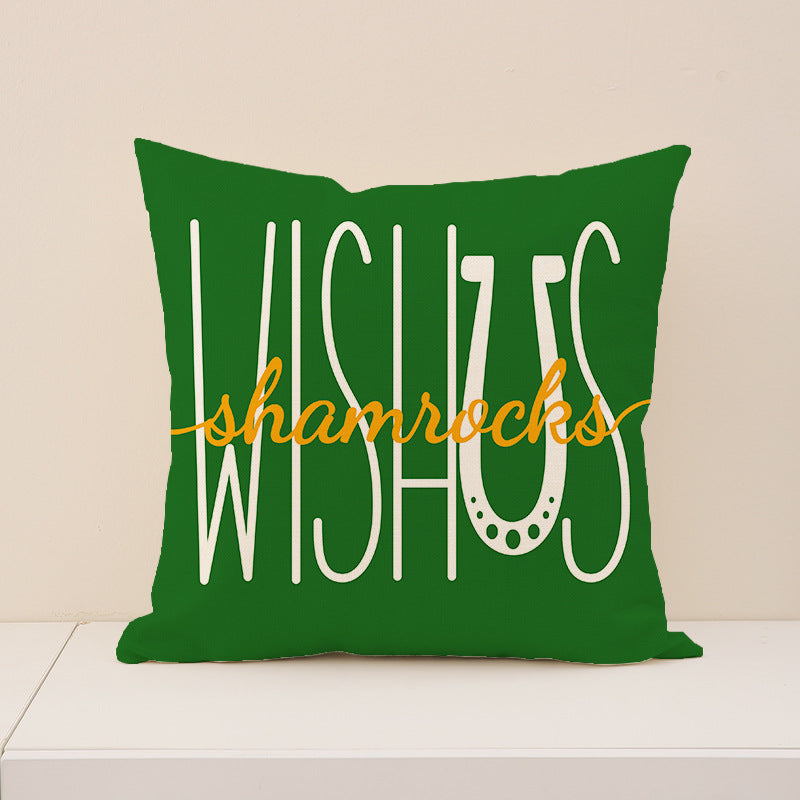 St Patrick’s Day Shamrock Pillow Cover Green Home Decor