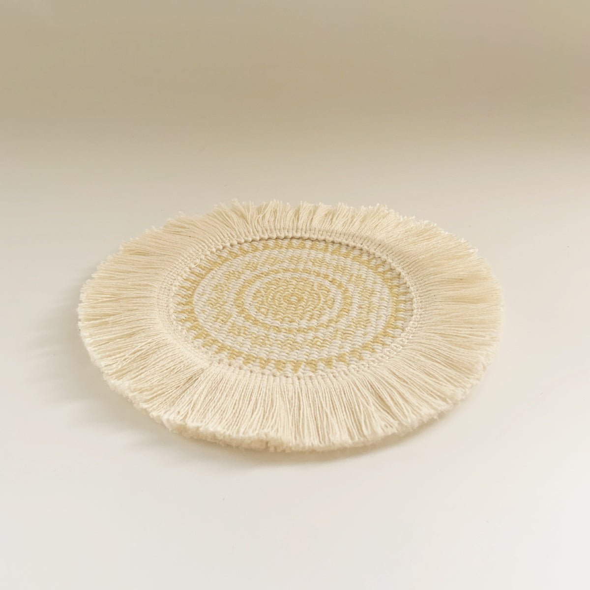 Boho Pattern Round Decorative Drink Coaster Set with Tassels