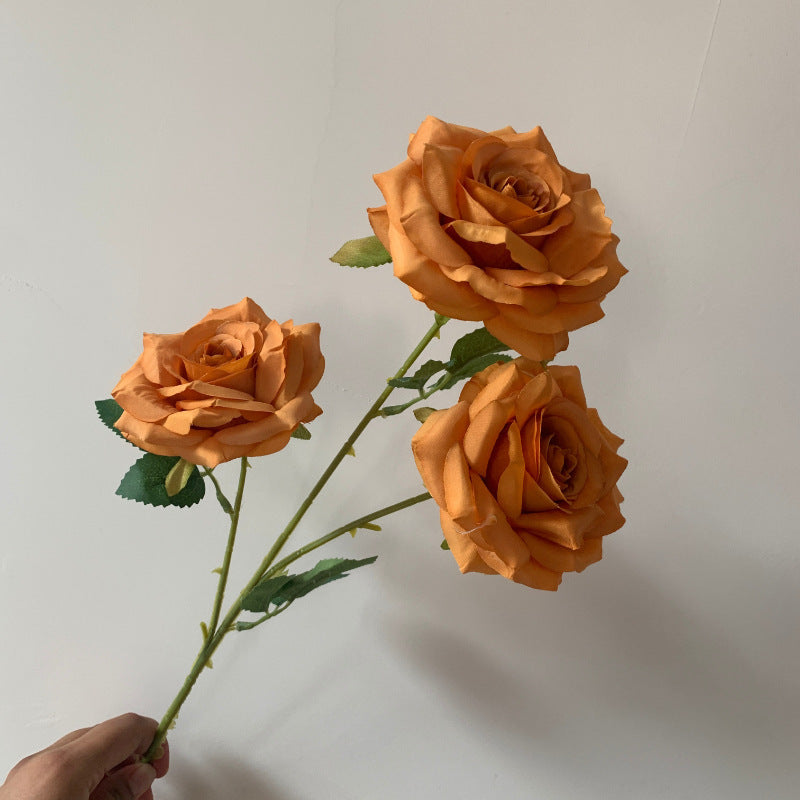 Valentine’s Day 3 Head Faux Rose Bouquet Wedding Decor