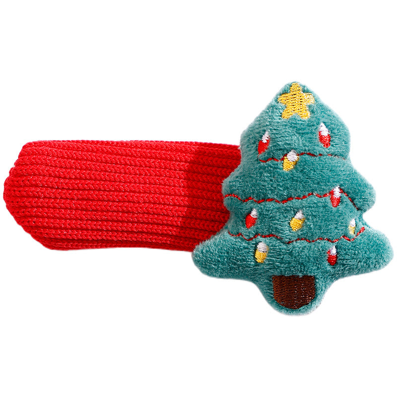 Christmas Knitted Plush Door Handle Cover Holiday Door Decoration