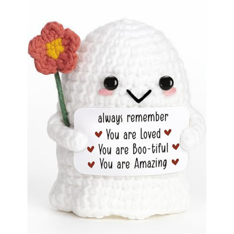 Handmade Crochet Ghost Plush Doll Halloween Gift Decor