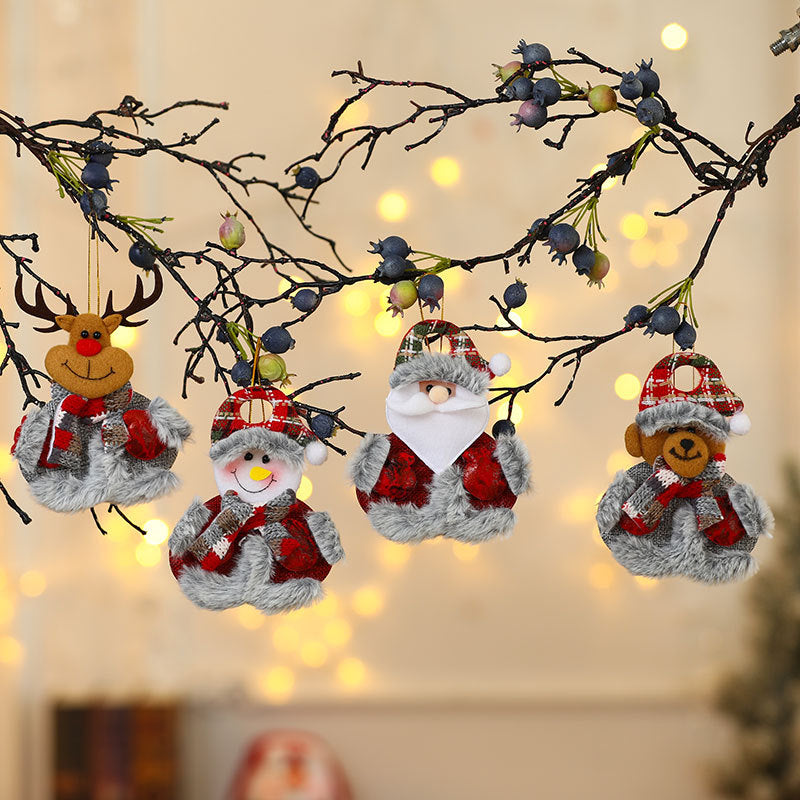Plush Santa Snowman Christmas Hanging Ornament Collection