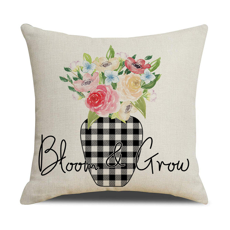 Spring Gingham Flower Pillow Covers – Farmhouse Truck Decor