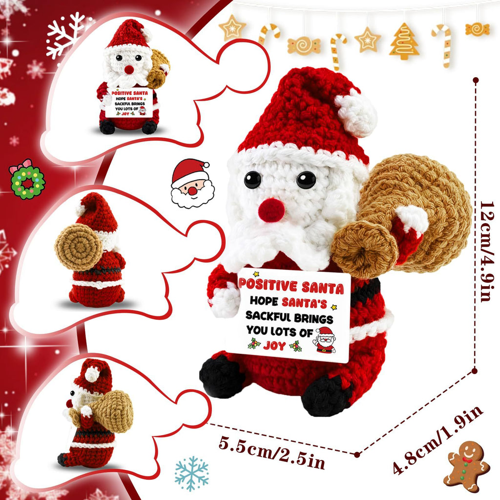 Handmade Crochet Santa Gift Bag Christmas Emotional Plush