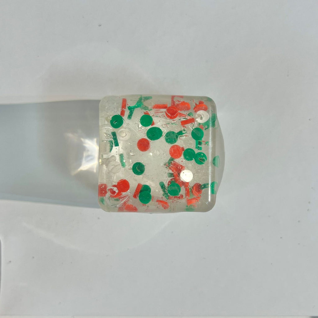 Christmas Ice Cube Squishy Clear Glitter Stress Toy