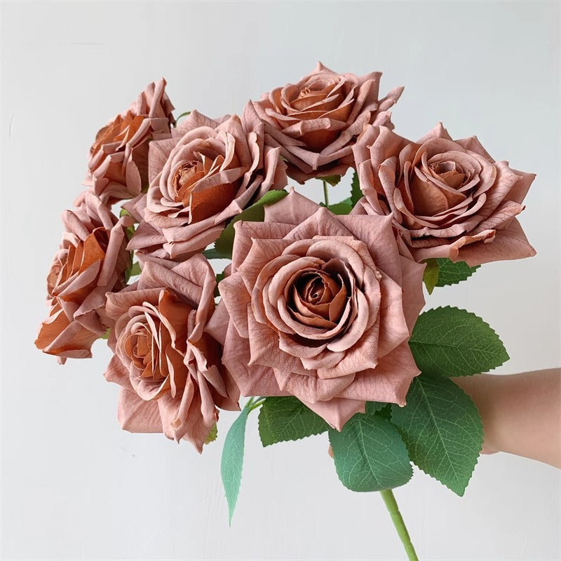 Valentine’s Day Silk Rose Faux Flower Bouquet for Home Decor