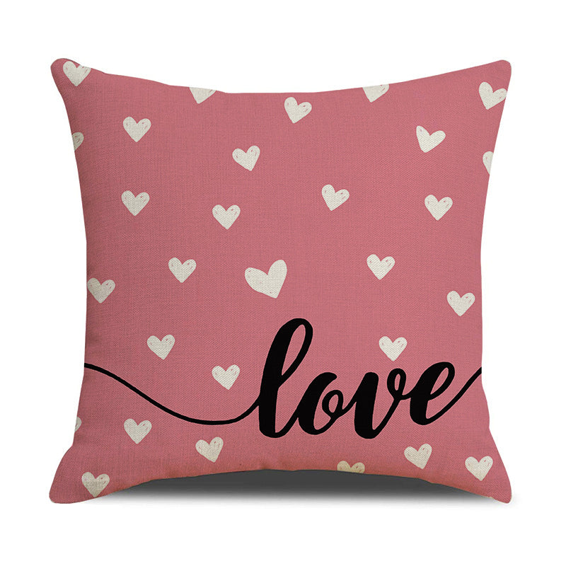 Valentine Heart Love Print Pillow Covers Set for Home Decor