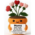 Crochet Heart Flower Plush Gift Toy for Mom Mothers Day