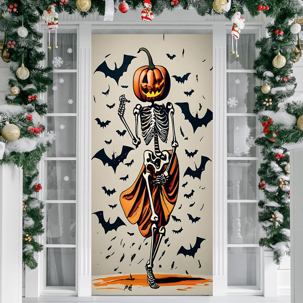 Halloween Door Cover Polyester Seasonal Party Decoration