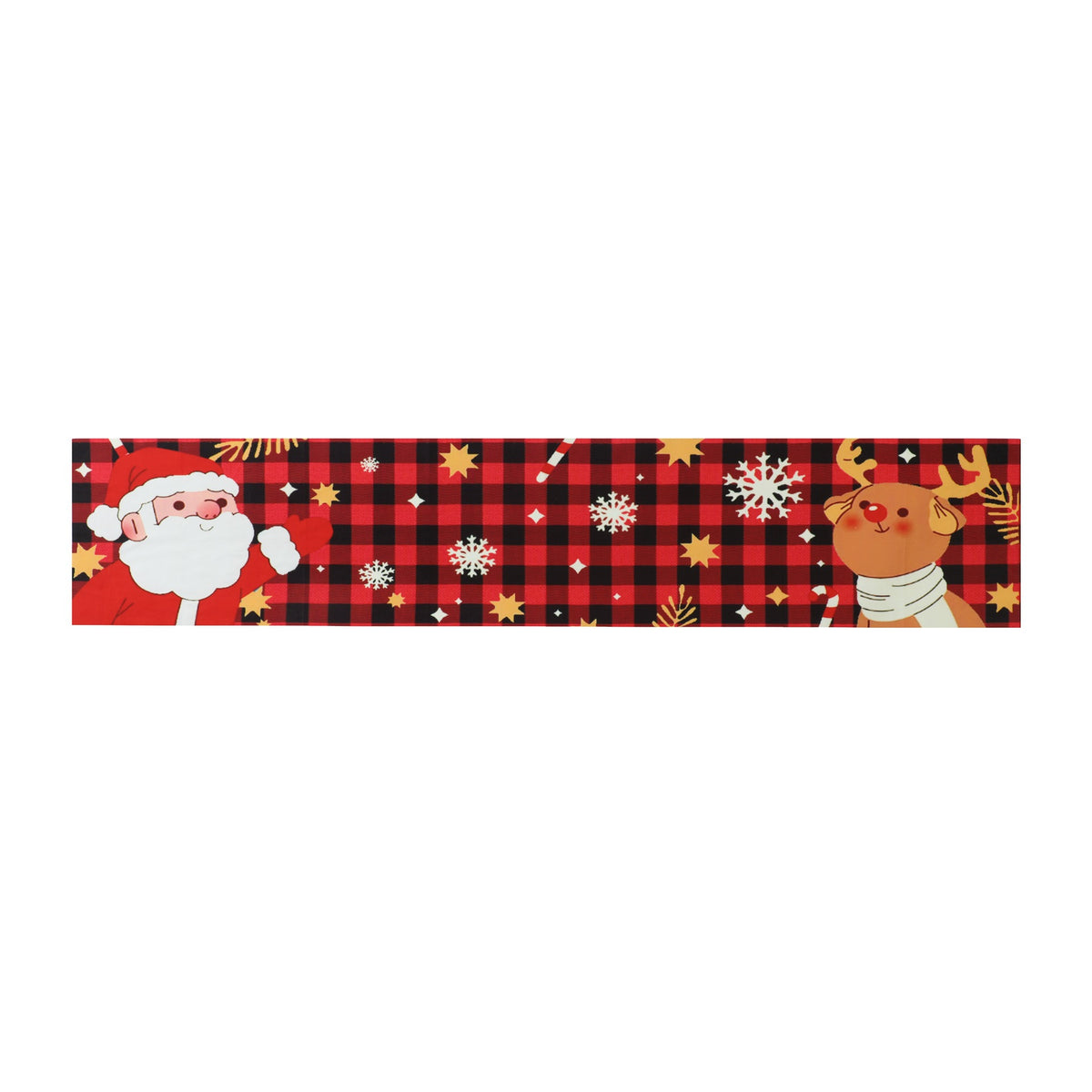 Fabric Christmas Table Runner Holiday Decoration Printed Decor