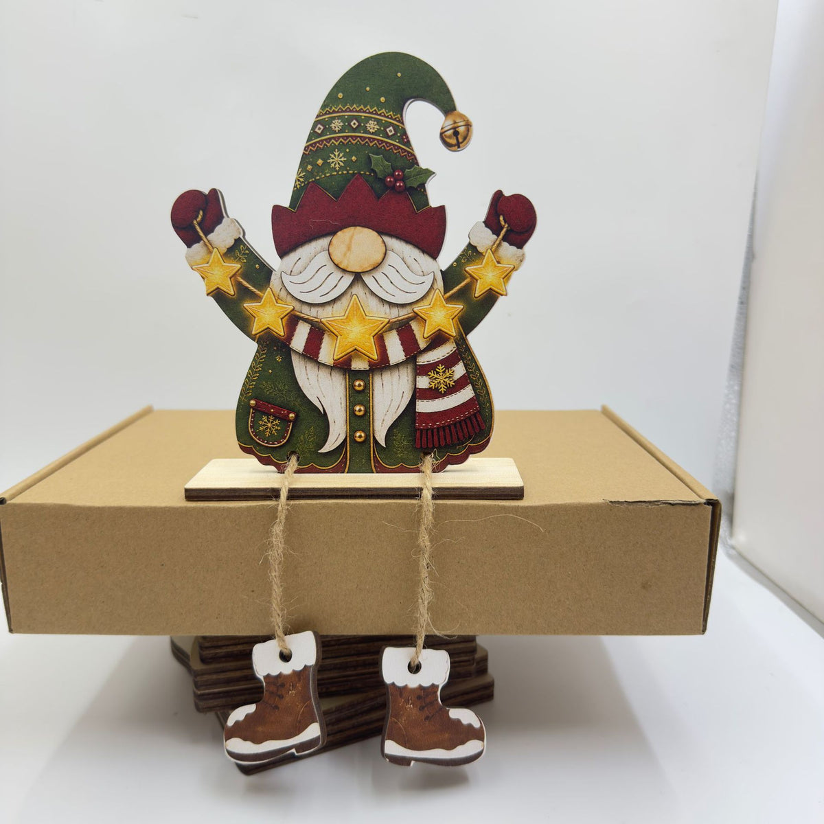 Christmas Gnome Wooden Tabletop Decor With Boots