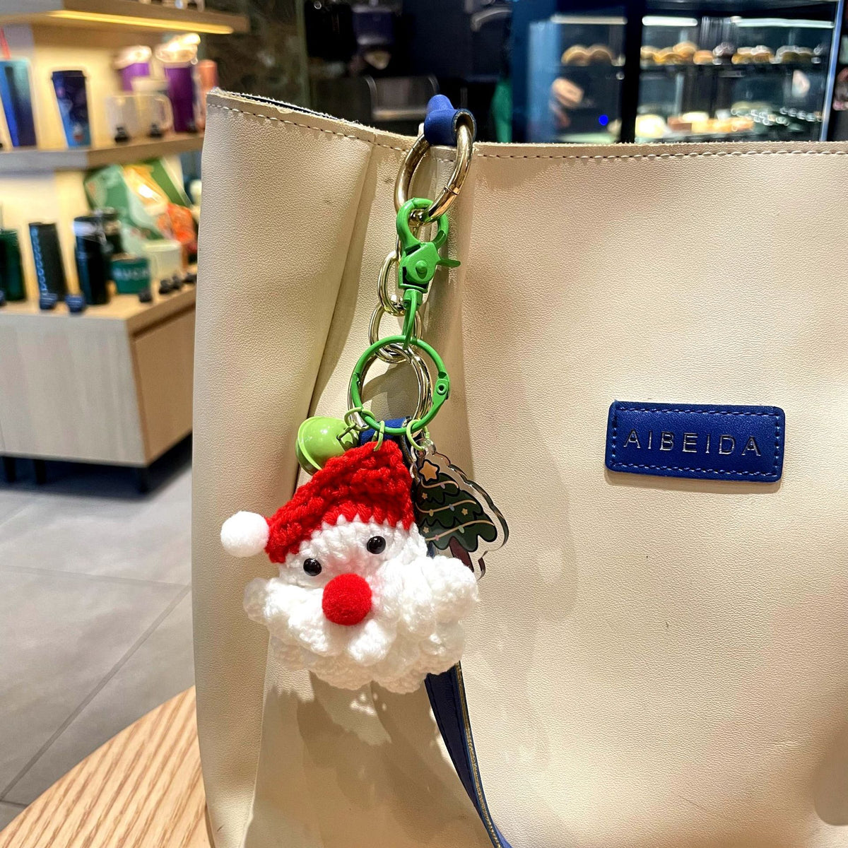 Crochet Santa Claus Keychain Christmas Hanging Charm