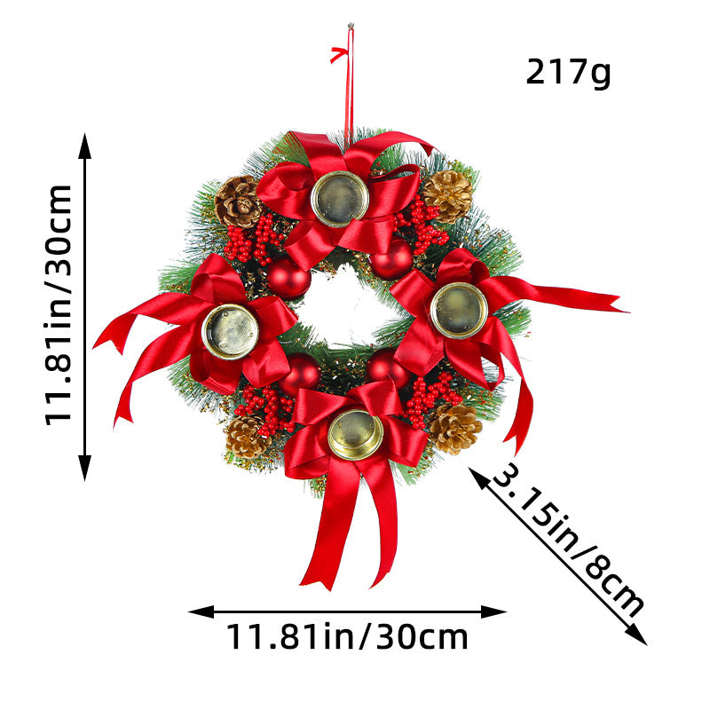Snow Frosted Pinecone Christmas Wreath with Red Berries