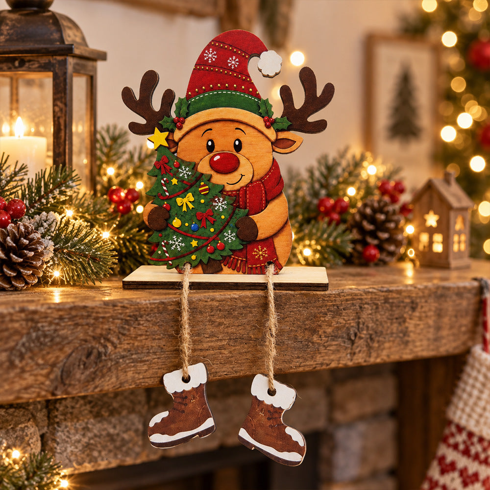 Christmas Gnome Wooden Tabletop Decor With Boots