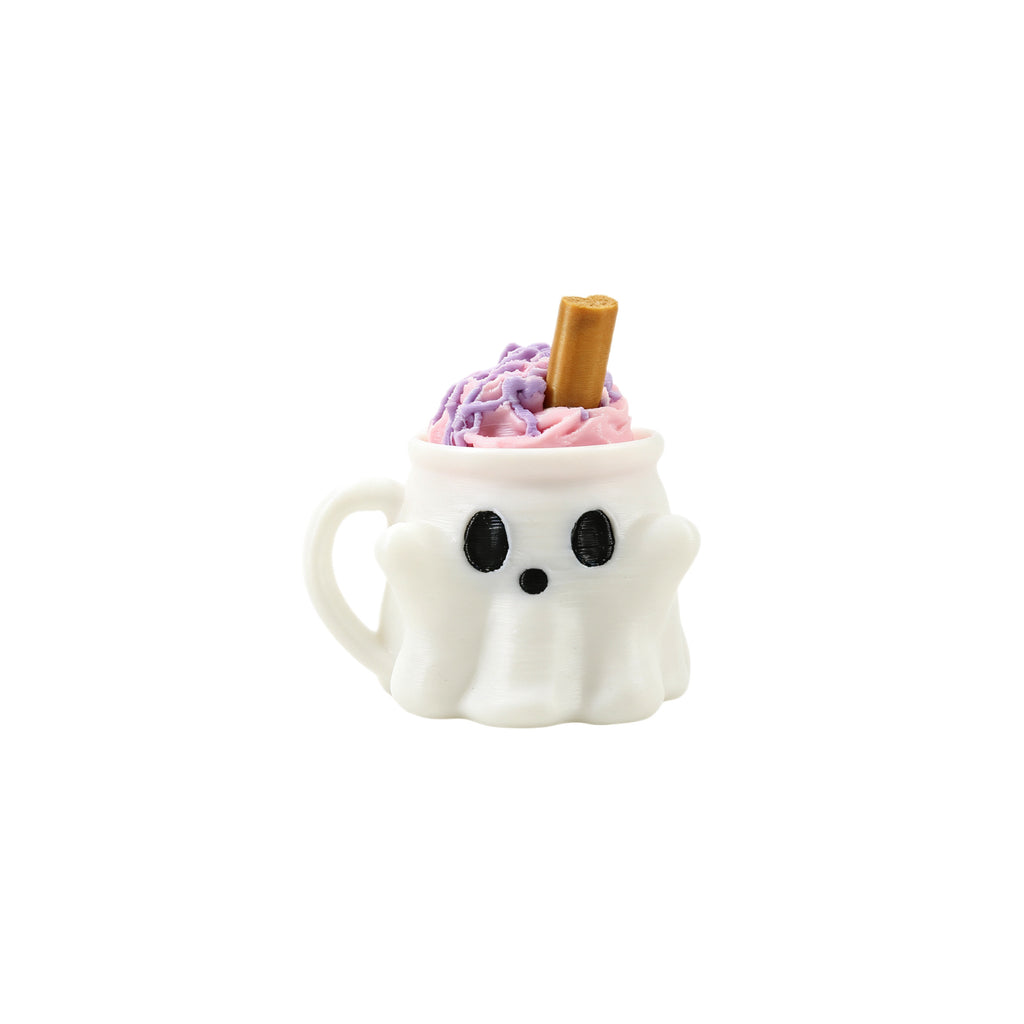 Halloween 3D Printed PLA Ghost Ice Cream Cup Keychain Fidget Charm