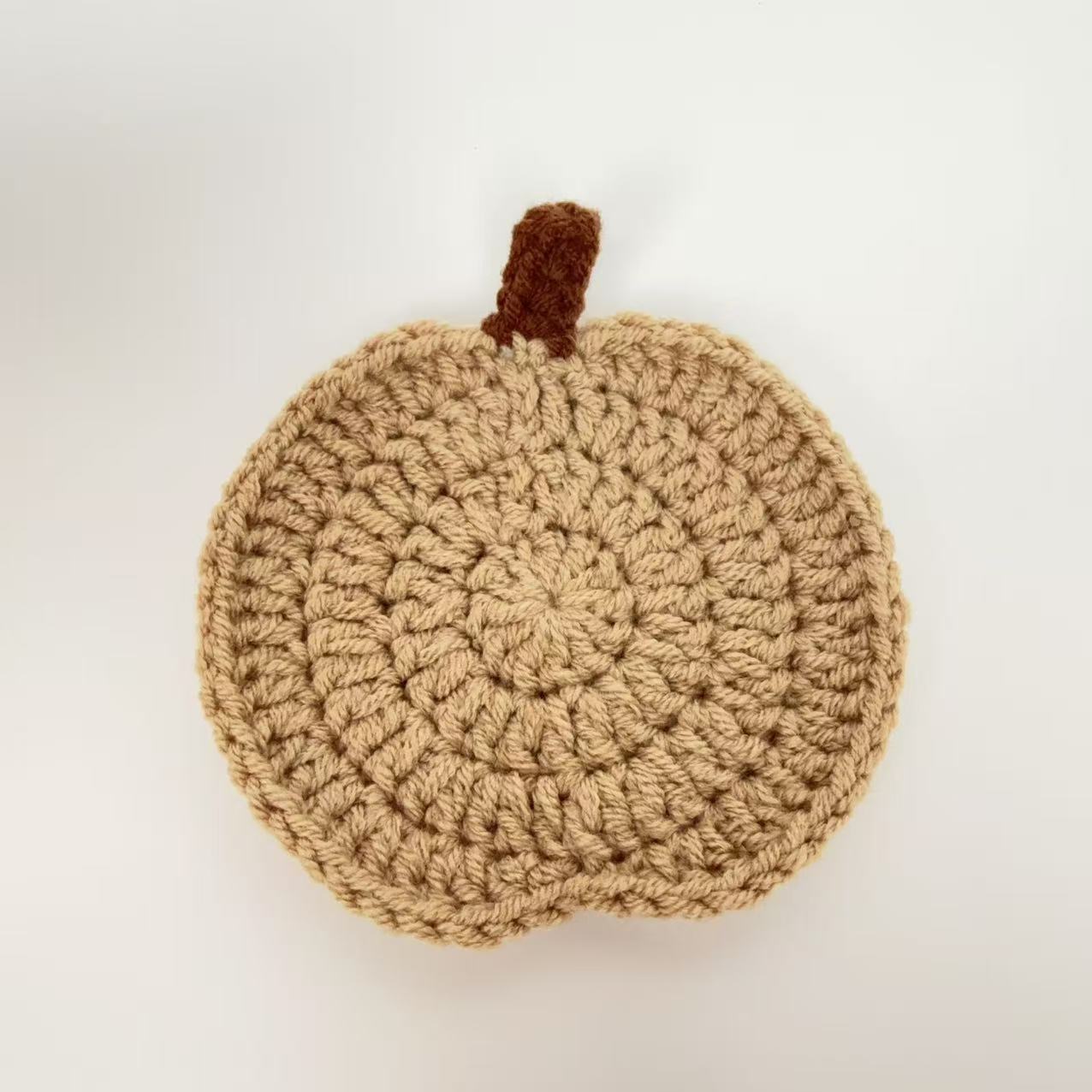 Pumpkin Crochet Coaster Fall Farmhouse Cup Mat