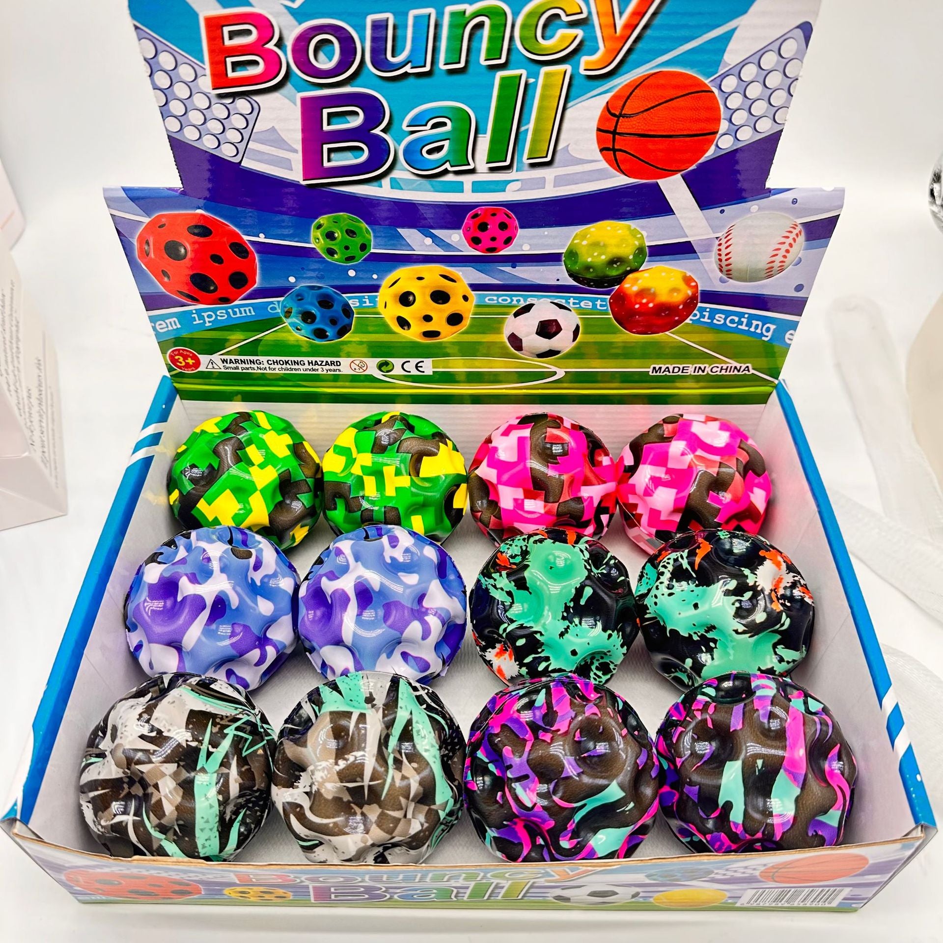 Colorful Hollow Bounce Ball Elastic Sensory Toy