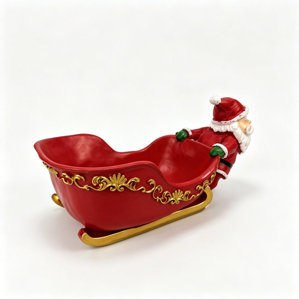 Resin Santa Claus Candy Storage Tray Christmas Tabletop Decor