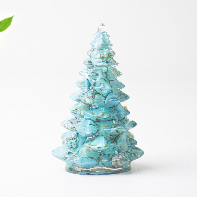 Mini Christmas Tree Resin Ornament Holiday Tabletop Decor