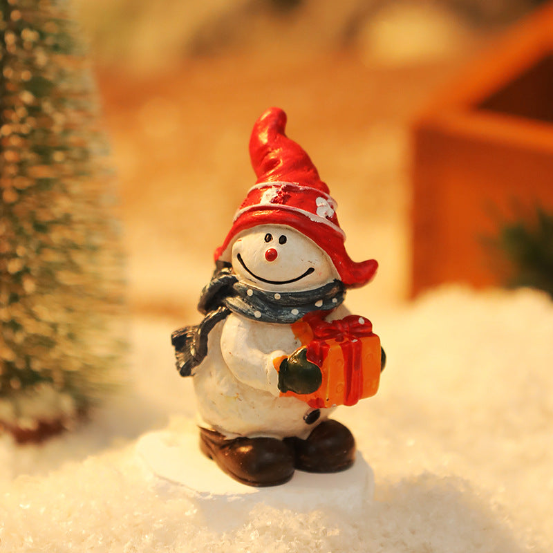 Resin Santa Snowman Christmas Tabletop Figurine Decor