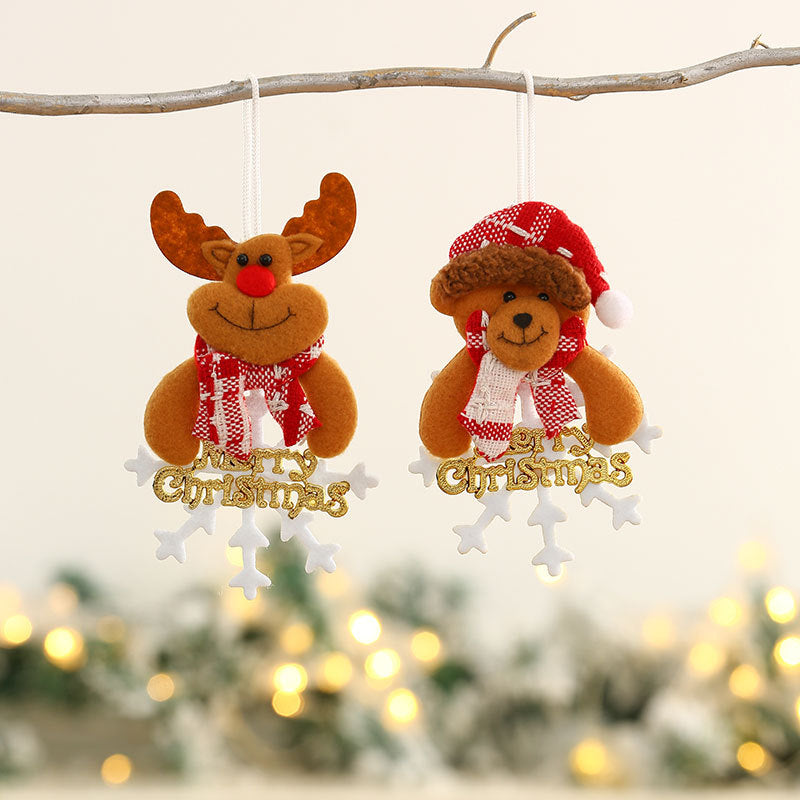 Plush Santa Snowman Christmas Hanging Ornament Collection